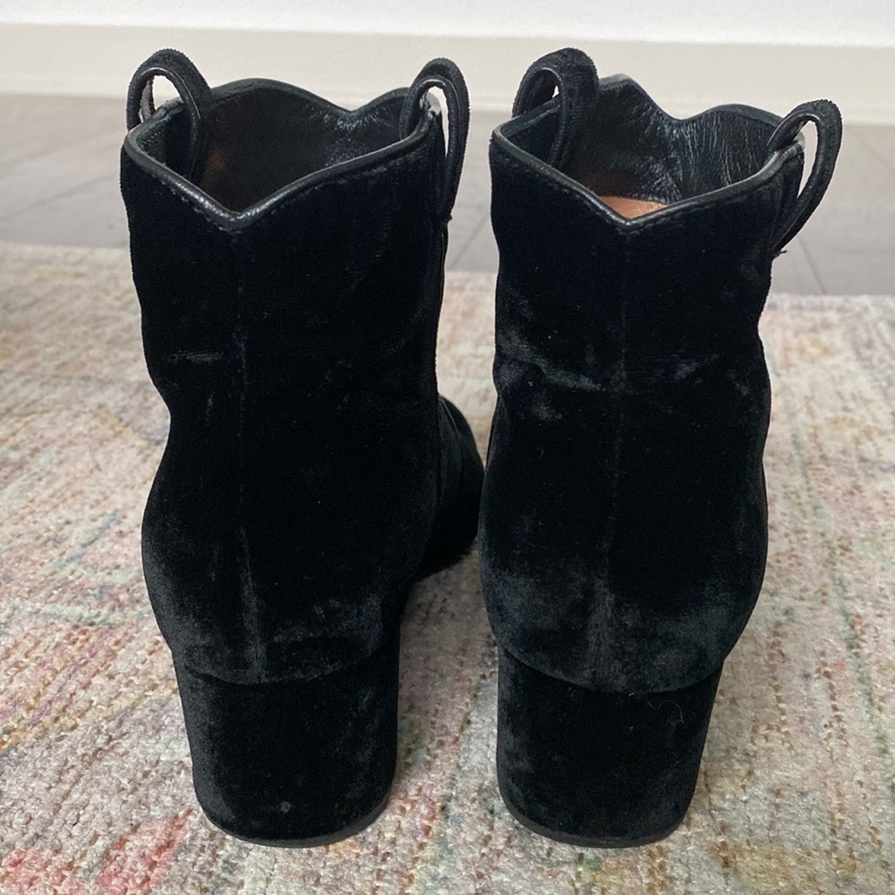 Laurence Dacade Belen Velvet Western Ankle Booties Size 38 - Picture 4 of 11